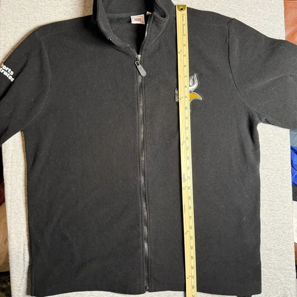 Vintage Sports illustrated Minnesota Vikings Black Fleece Zip up Jacket XL